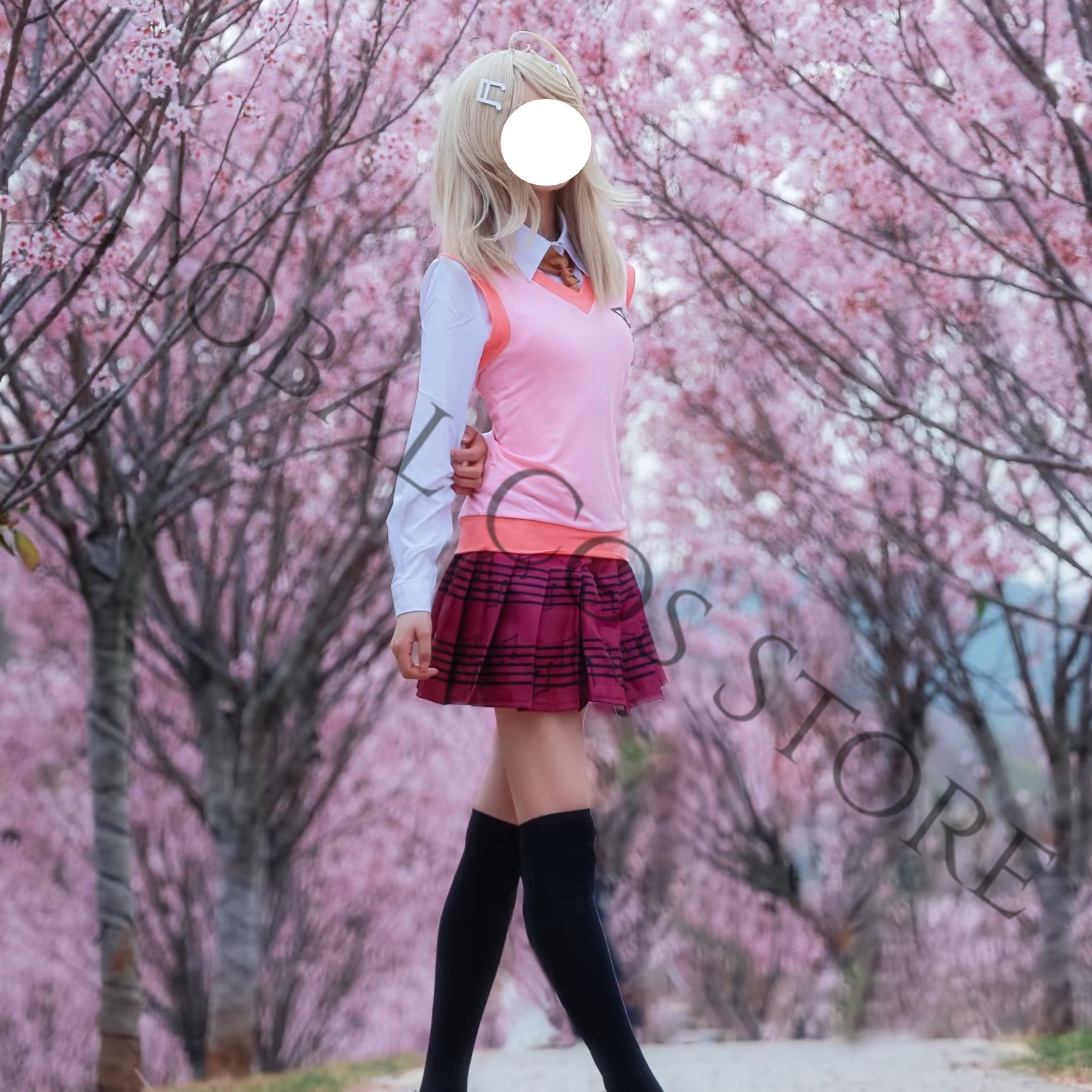 Kaede Akamatsu Pink JK Unifrom - огляд і ціна Cosplay Wig Colored